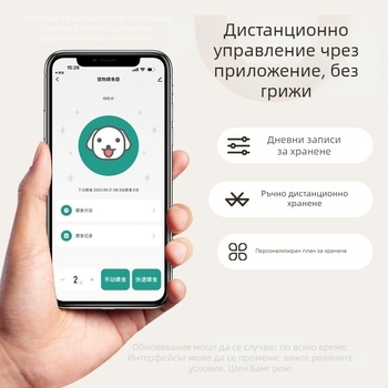 Умен автоматичен подхранвач за домашни любимци с контрол чрез приложение, таймер за порции, камера, разглобяем дизайн за котки и кучета