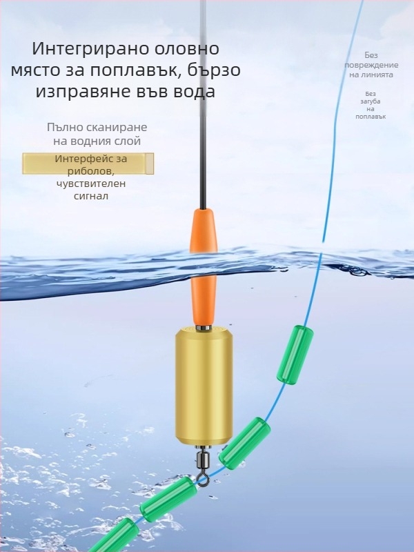 Оловена седалка за плувка с интегриран микропорест дизайн, градуирана скала, бърз завъртане за улов