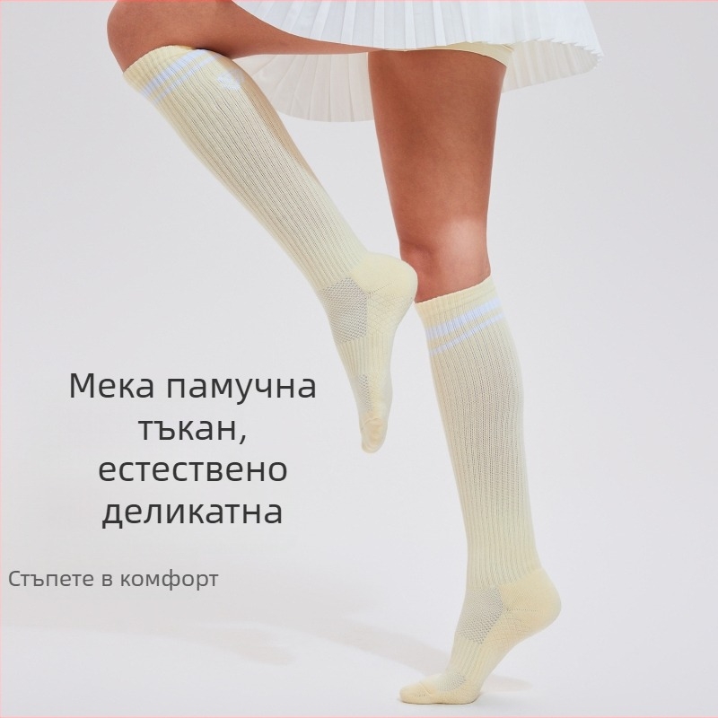 Женски компресионни чорапи за бягане и колоездене, дишащи, еластични, със стягаща защита за прасец и глезен, полиестерни влакна