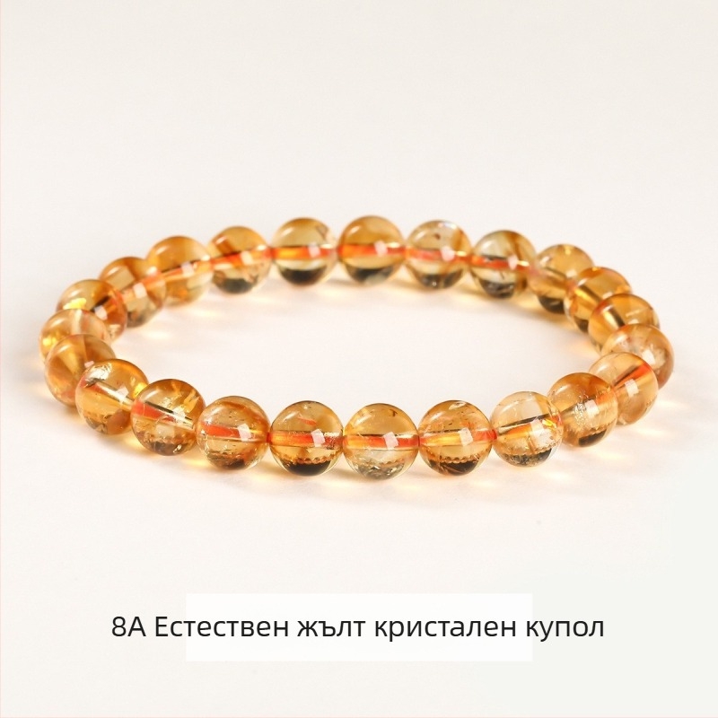 Жълта цитринова кристална гривна за дами, геометричен дизайн, чист прозрачен кристал
