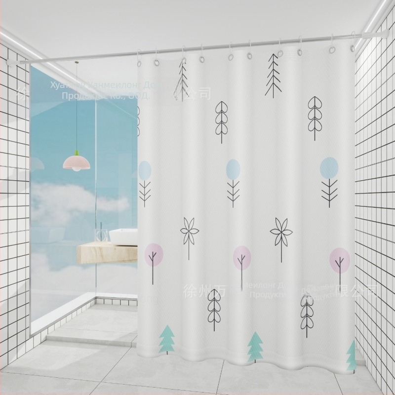 Полиестерна завеса за душ за баня, удебелена, водоустойчива и противогъбична, с карикатурен етно стил, персонализираема