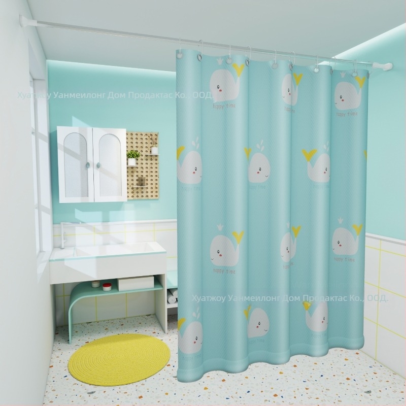 Полиестерна завеса за душ за баня, удебелена, водоустойчива и противогъбична, с карикатурен етно стил, персонализираема