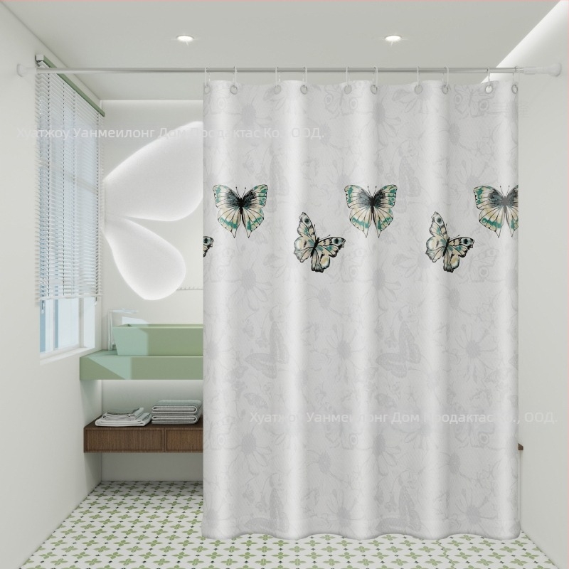 Полиестерна завеса за душ за баня, удебелена, водоустойчива и противогъбична, с карикатурен етно стил, персонализираема