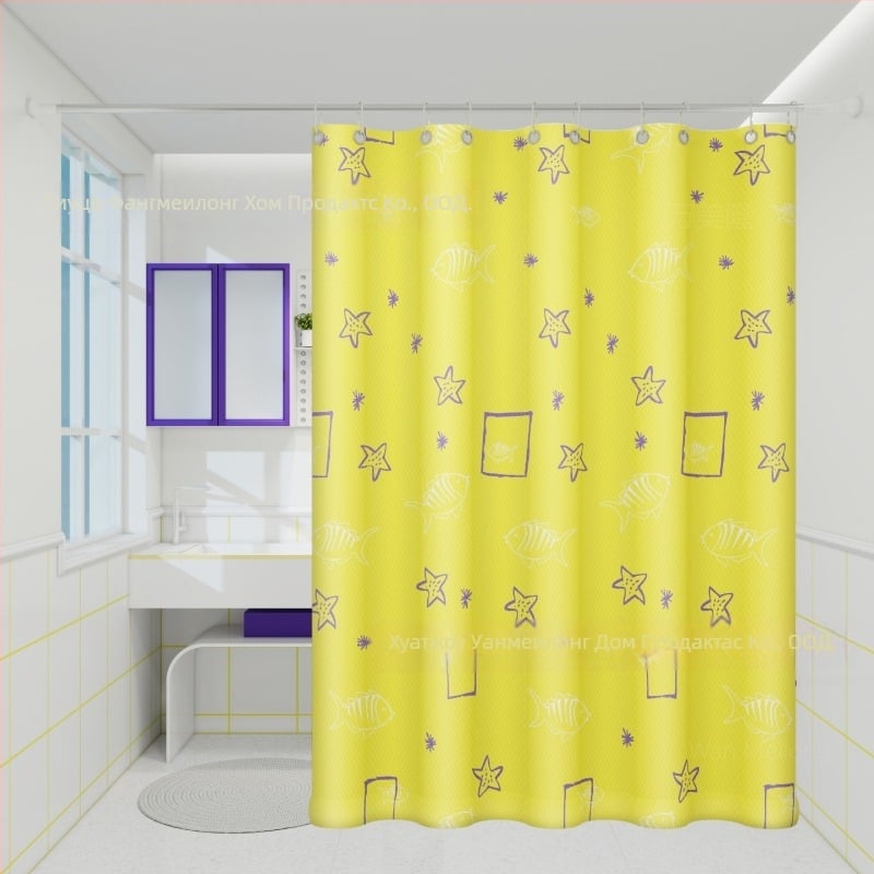 Полиестерна завеса за душ за баня, удебелена, водоустойчива и противогъбична, с карикатурен етно стил, персонализираема