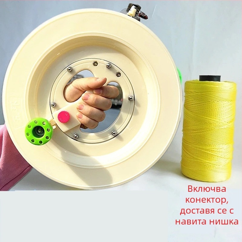 Ръчна морска риболовна макара от ABS, подходяща за възрастни и деца, с включена корда, удароустойчива
