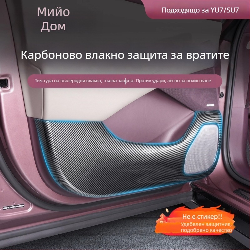 Fuhe ABS декоративна стикер за страничния панел на автомобила, карбонов модел, самозалепваща защита за интериора, съвместим с Xiaomi SU7/YU7