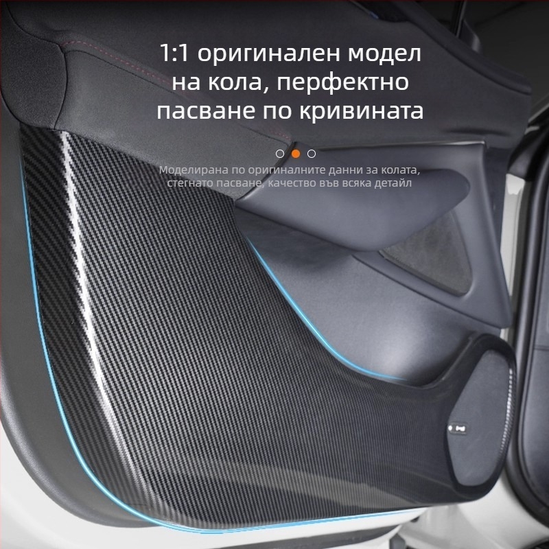 Fuhe ABS декоративна стикер за страничния панел на автомобила, карбонов модел, самозалепваща защита за интериора, съвместим с Xiaomi SU7/YU7