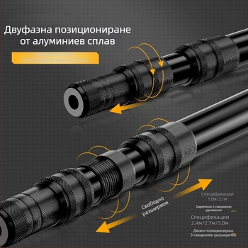 Giant Fin King Карбонова крепежна стойка за риболовна пръчка със земна щанга и многопосочно завъртане