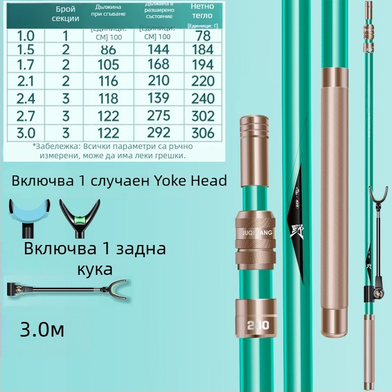 Giant Fin King Карбонова крепежна стойка за риболовна пръчка със земна щанга и многопосочно завъртане