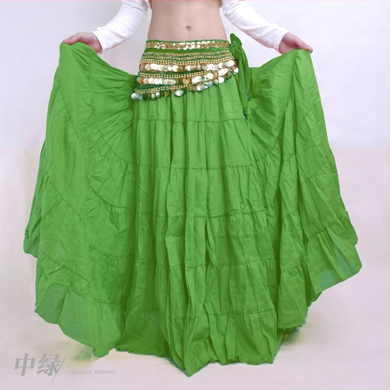 BELLYQUEEN/Dancer Belly Dance пола с пълен размах – бохемски трибал сценичен костюм, ленен външен слой с подплата от найлон, за възрастни жени, модерен танц