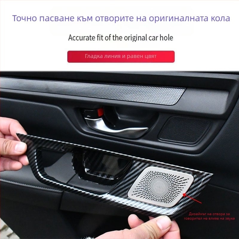 Honda CR-V 23 централен конзолен панел, рамка за лост, вътрешен повдигащ панел за стъкло, въздушен изход, пластмасова конструкция, дървена текстура