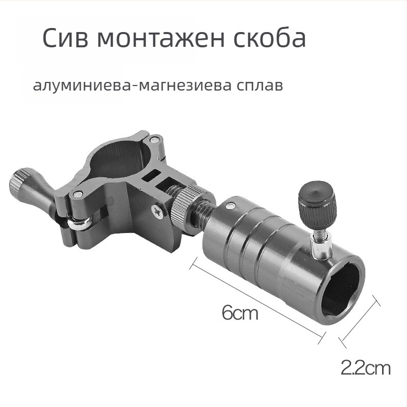 Huiyu Barn Портативна алуминиева риболовна стойка със тава за примамки и земен държач за въдици