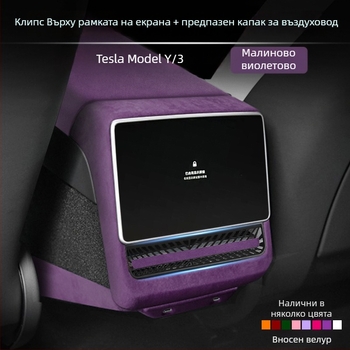Защитна рамка за задния екран и части за модификация на интериора от изкуствен велур за Tesla Model 3/Y