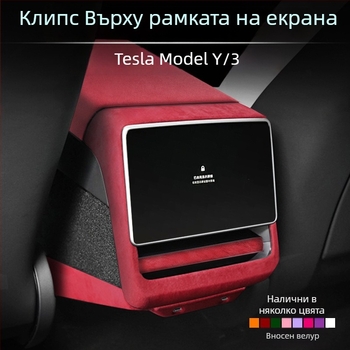 Защитна рамка за задния екран и части за модификация на интериора от изкуствен велур за Tesla Model 3/Y