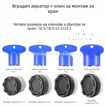 Кран за чешма с вграден аератор и скрит филтър, демонтажен инструмент и ключ, ABS материал, модерен минималистичен стил, марка Beautiful Lion