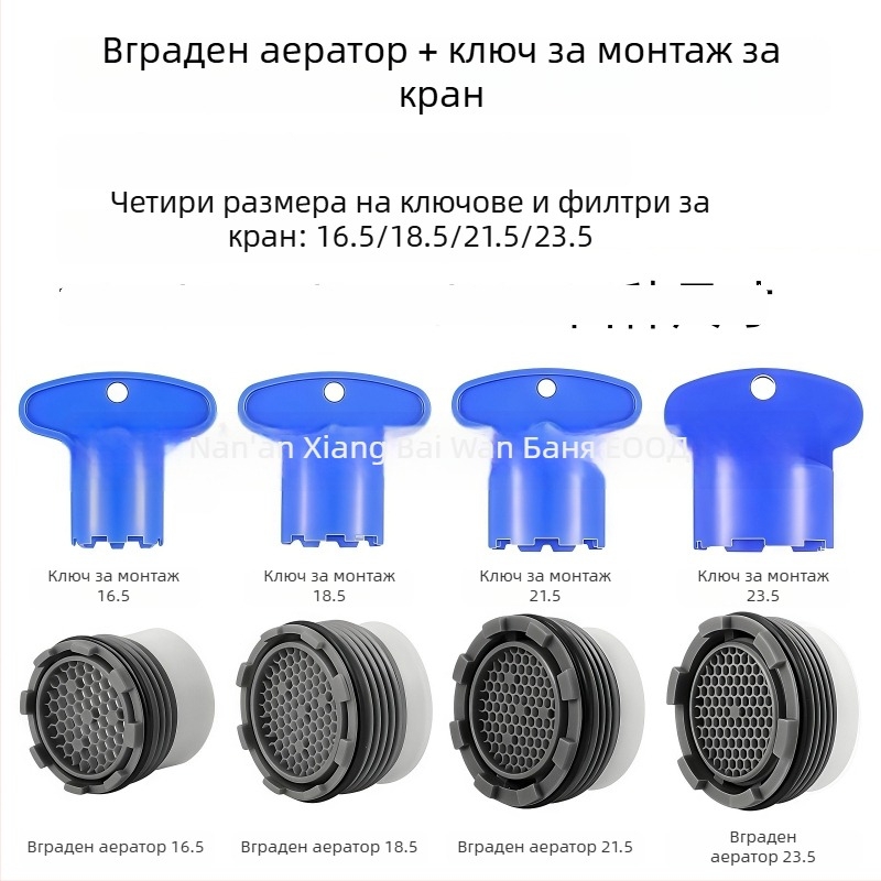 Кран за чешма с вграден аератор и скрит филтър, демонтажен инструмент и ключ, ABS материал, модерен минималистичен стил, марка Beautiful Lion