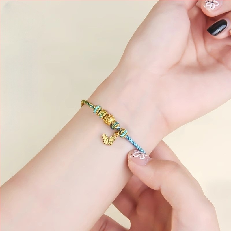 Ръчно плетена гривна от корда, етнически стил, унисекс (лято 2025)