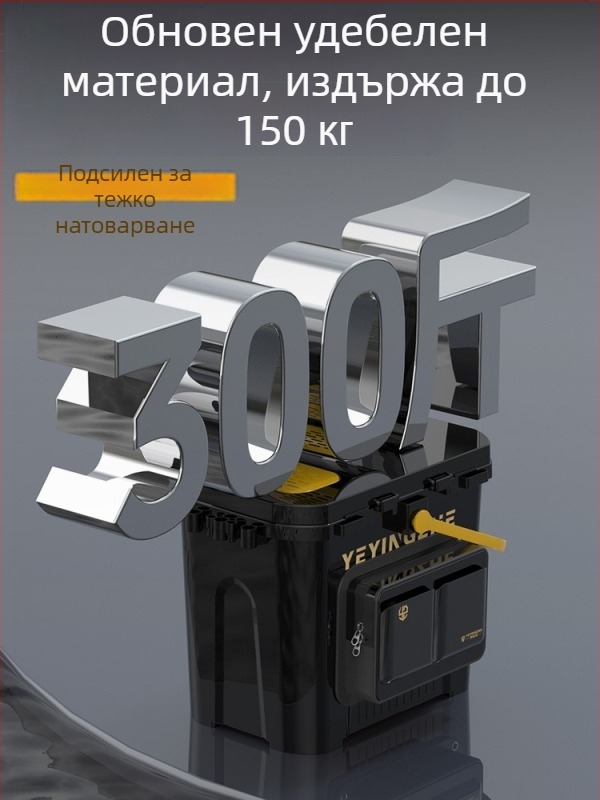 Преносима кофа за риболов със седалка и еднослойна кутия, пластмасова, капацитет под 9, многофункционален комплект за риболов