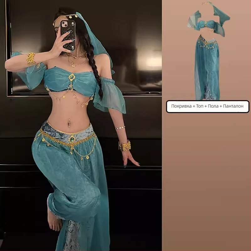 Костюм за танц на корема – Екзотичен индийски танцов костюм за мъже, Jasmine Princess Elf фотокостюм, плат 95% и повече, лято 2022