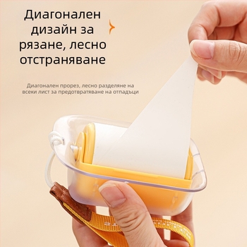 Портативен ролер за власинки със струна — за домашна употреба, премахва власинки от дрехи и котешка козина, включва резервни ленти