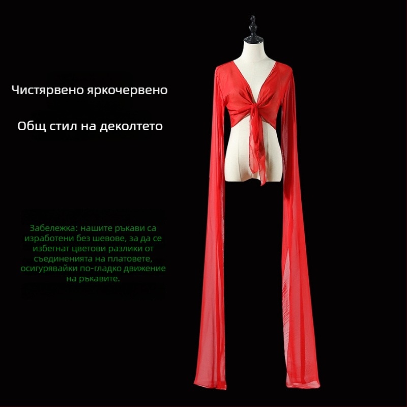 Топ с водни ръкави за опера за възрастни — унисекс костюм за бейли денс, полиестрова тъкан, съдържание 90–95% полиестер, лято 2022