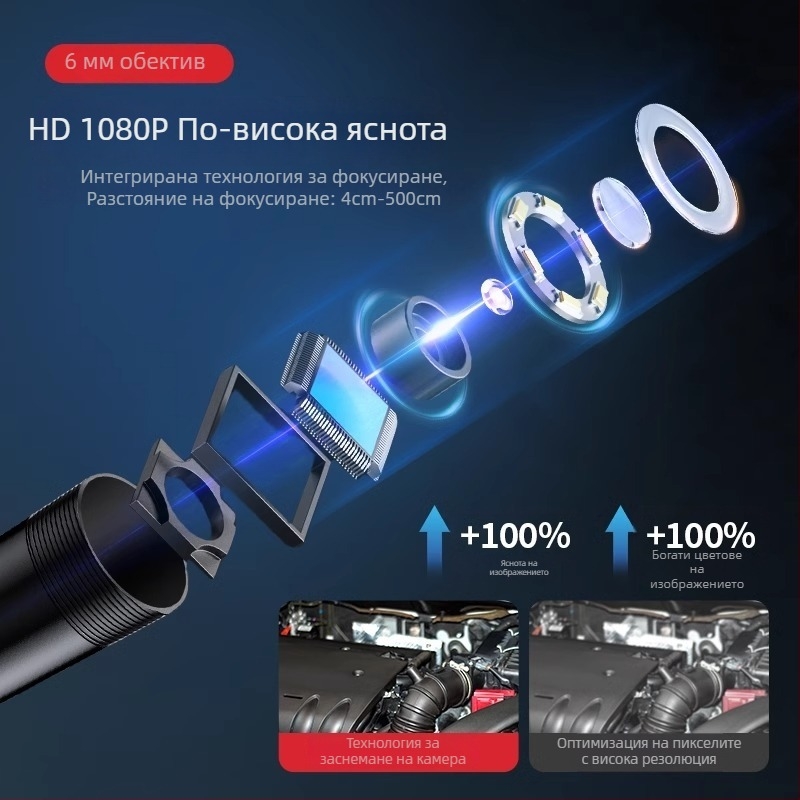 Индустриален клас визуален ендоскоп с HD снимки и видеозапис за автомобилна поддръжка и инспекция на тръби NF-615