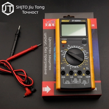 DT9205 Дигитален мултиметър — ръчен, професионална употреба (DC/AC напрежение, DC/AC ток, дисплей до 1000 точки, автоматично изключване)