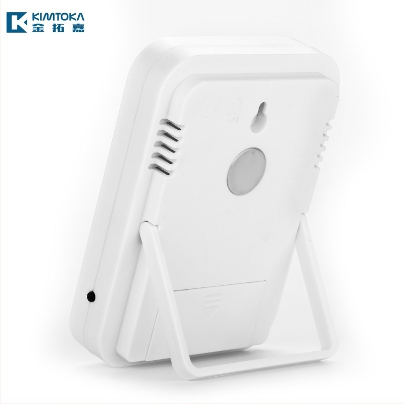 KIMTOKA TH028 — вътрешен цифров хигрометър, точност температура ±1°C, точност влажност ±5%, захранване 1x AA батерия.