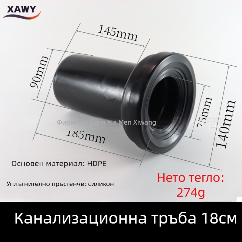 Комплект фитинги за скрит воден резервоар и стенен монтаж на тоалет – PVC, силикон, PE; за отводняване; формовани