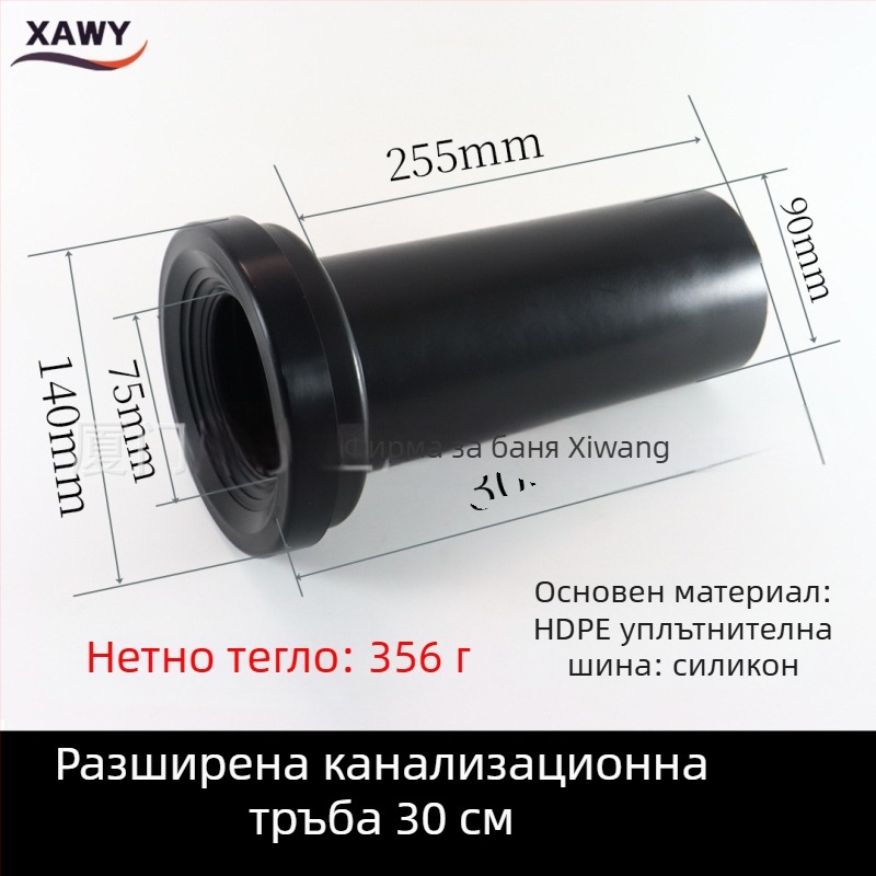 Комплект фитинги за скрит воден резервоар и стенен монтаж на тоалет – PVC, силикон, PE; за отводняване; формовани