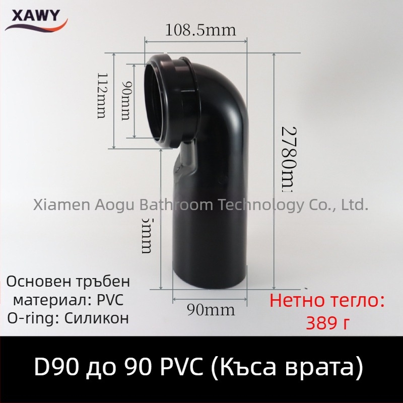 Комплект фитинги за скрит воден резервоар и стенен монтаж на тоалет – PVC, силикон, PE; за отводняване; формовани