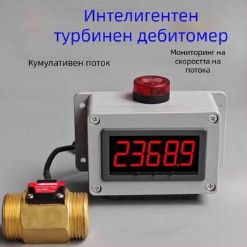 Сигнализация за воден поток и детектор на скоростта на потока за течни тръбопроводи, обхват 36–4200 л/ч