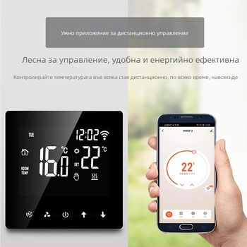 Умен термостат за климатик – панелно монтиран, управление чрез приложение, дистанционен таймер, гласово управление, 220V AC