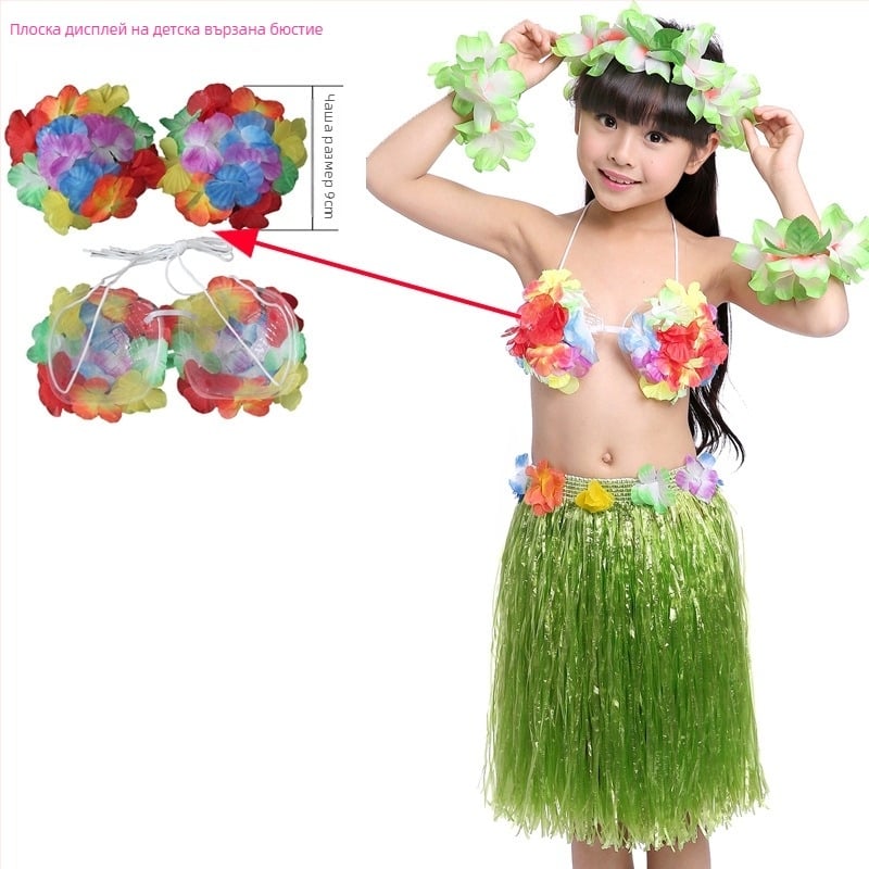 Сутиен с кокосови черупки и хула комплект за етнически танц, унисекс, Chenille и Spandex, пролет 2025