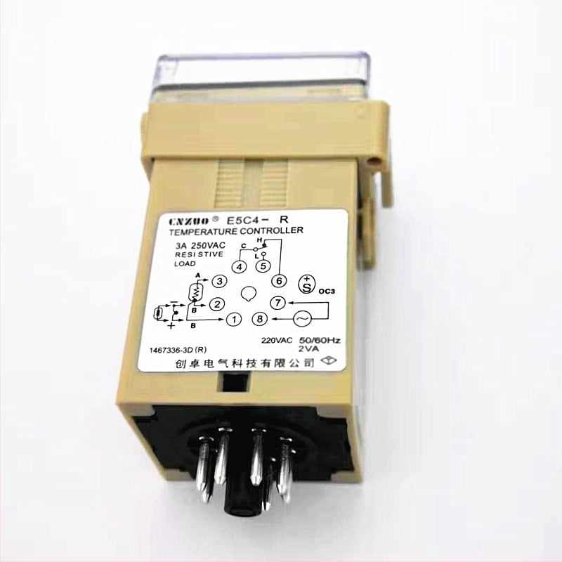 E5C4-R20K K-тип цифров температурен контролер, обхват 0-399°C, 220V, монтаж в гнездо