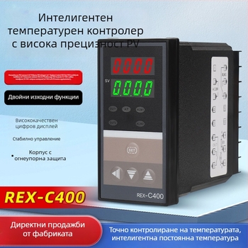 PID контролер за температура с цифров дисплей, Rex-C100/Rex-C400, OMPURON, 220V, панелен монтаж, за нагревателни тръби