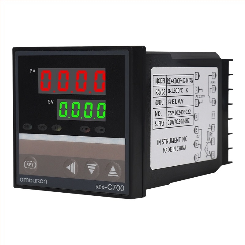 PID контролер за температура с цифров дисплей, Rex-C100/Rex-C400, OMPURON, 220V, панелен монтаж, за нагревателни тръби