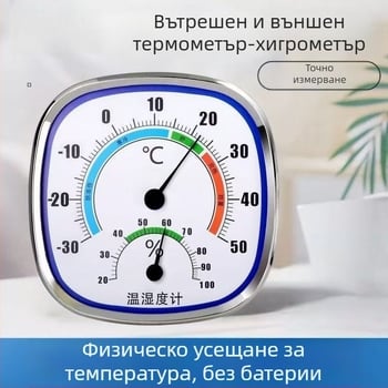 Вътрешен термометър и хигромер с указателен дисплей, прецизен монитор за температура и влажност в дома