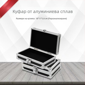 Черна алуминиева кутия за инструменти, многофункционална и преносима за къмпинг и пътуване