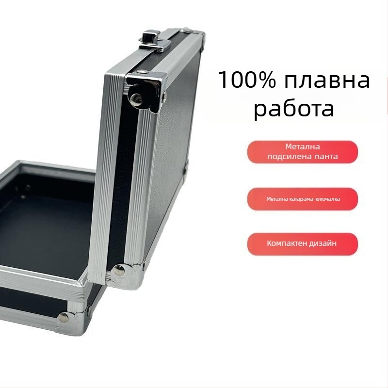 Черна алуминиева кутия за инструменти, многофункционална и преносима за къмпинг и пътуване