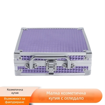 Кутия за инструменти WW241 – преносима алуминиева сплав, ABS плоча, фланелена повърхност, малък козметичен калъф с огледало
