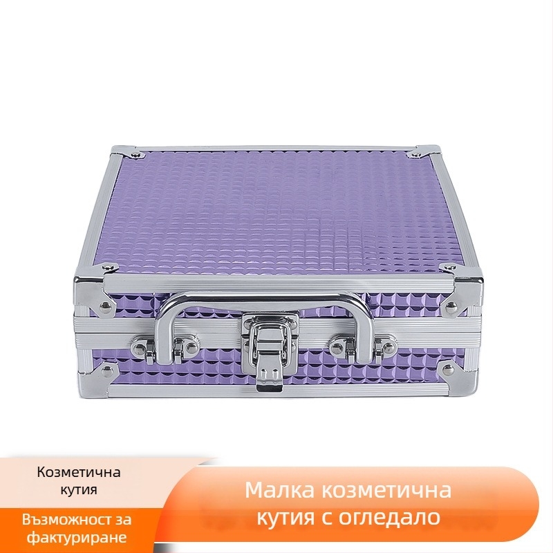 Кутия за инструменти WW241 – преносима алуминиева сплав, ABS плоча, фланелена повърхност, малък козметичен калъф с огледало