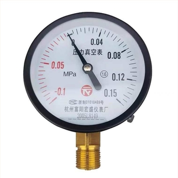 Диафрагмен вакуумен манометър за измерване на вакуум и положително/отрицателно налягане, модел YZ100*-0.1-0.15 MPa