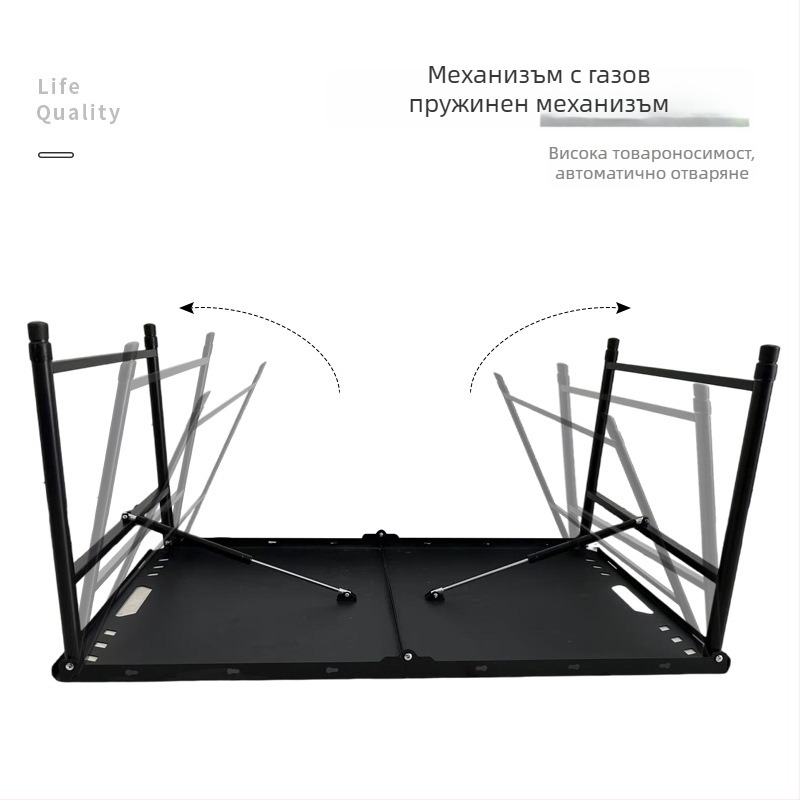 Meihui маса за къмпинг и барбекю, сгъваема, карбонова стомана, преносима тактическа маса, произход Bazhou