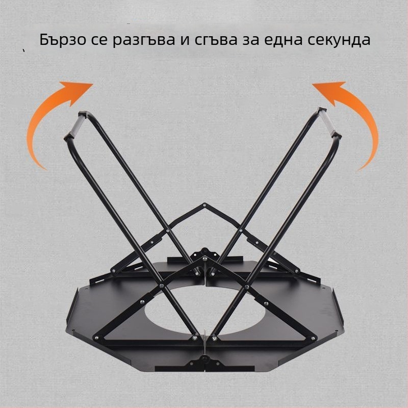 Сгъваема кръгла маса за къмпинг — въглеродна стомана, преносима, персонализация налична