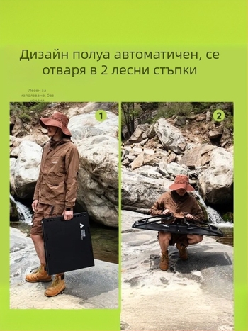 Сгъваема маса за къмпинг – карбонова стоманена конструкция, хидравично полуавтоматичен механизъм, преносима, категория: сгъваеми маси и столове
