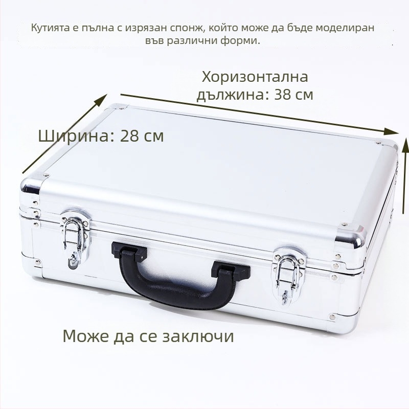Delicate портативна кутия за инструменти от алуминиева сплав с влагозащитен и водоустойчив дизайн, за инструменти, прибори, електрическо оборудване и фотографска техника