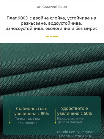 Стоманен сгъваем къмпинг стол, ултралек и преносим за открити условия, подходящ за къмпинг и риболов