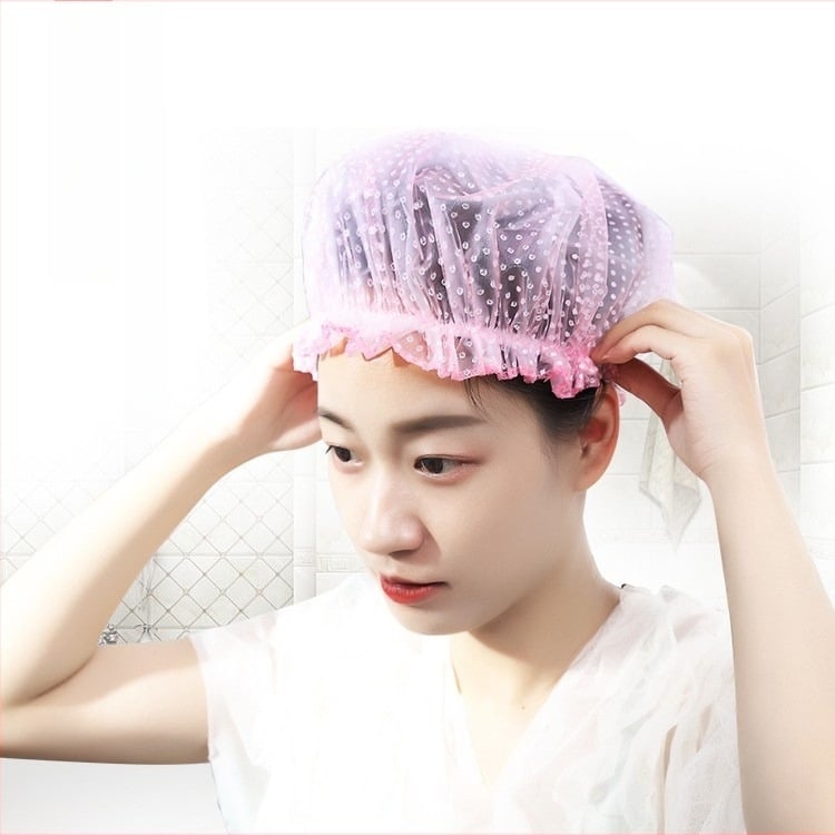 Двойнослойна шапка за душ за възрастни с PE вътрешен слой, водоустойчива, стилен модерен минималистичен дизайн