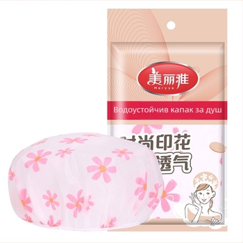 Meiliya водоустойчива шапка за душ за възрастни жени, PEVA материал